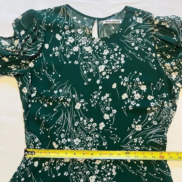 Reformation Green Floral Mini Dress - Picture 9 of 16